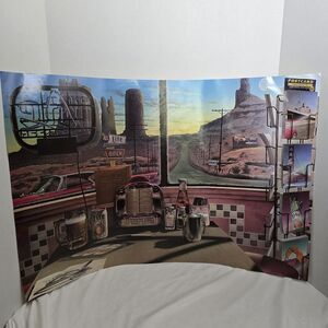 Vintage Miller Lite Beer Lite Diner College Poster 20 X 30” Man Cave 1987 Desert